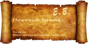 Ehrenreich Benedek névjegykártya